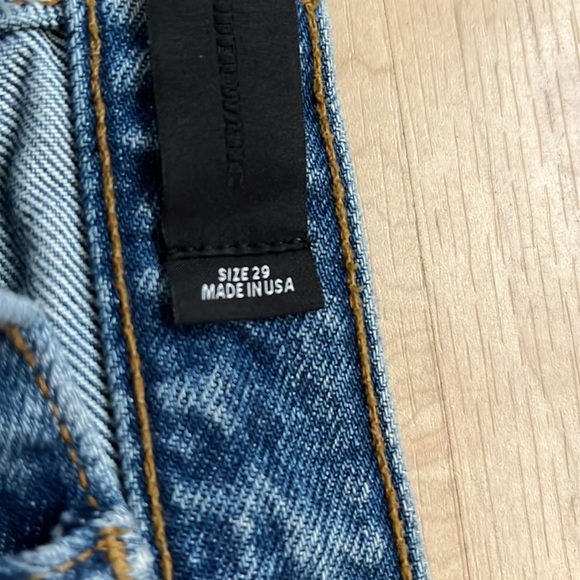 Denim X Alexander Wang Trap Denim Cropped Flare Jeans Size 29 Light Wash Indigo - Picture 8 of 15